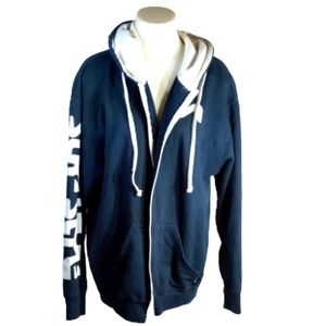 Surf Style Blue White Zip Front Jacket W/Hood Sz 3X